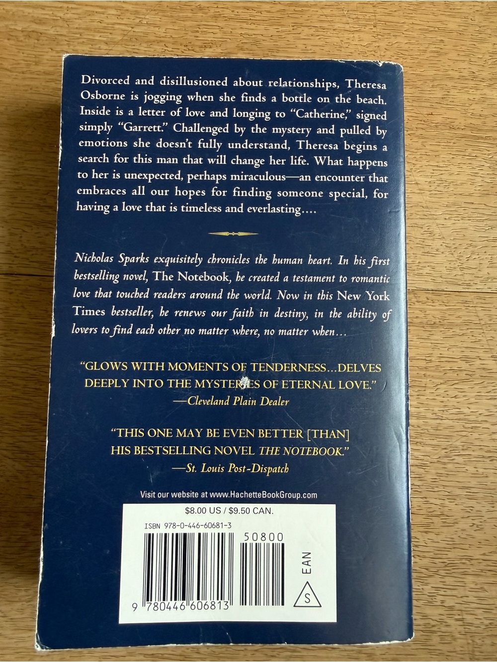 ๐3 for $12๐ Nicholas Sparks "Message in a Bottle" Paperback - Blue Cover - Picture 2 of 2